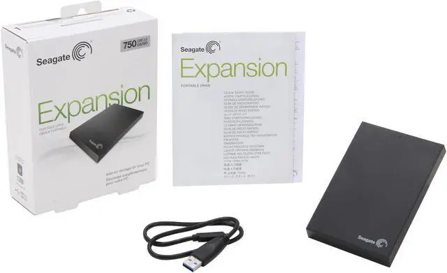 Alt view image 5 of 5 - Seagate 750GB Expansion Portable Hard Drive USB 3.0 Model STBX750100 Black