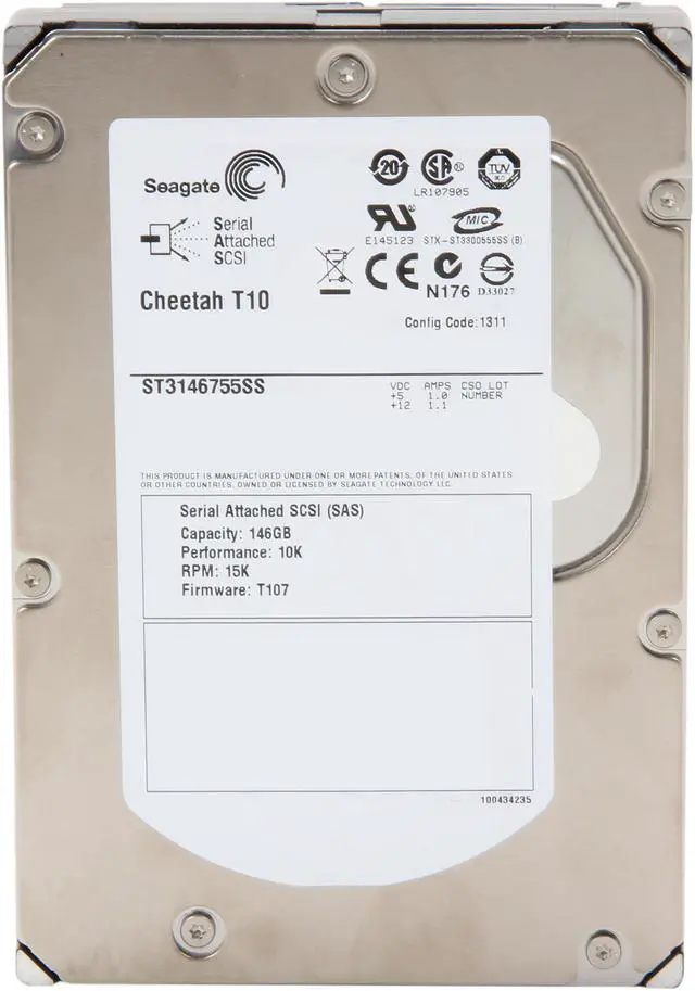 Alt view image 2 of 4 - Seagate Cheetah T10 ST3146755SS 146GB 15000 RPM 16MB Cache SAS 3Gb/s 3.5" Enterprise Internal Hard Drive Bare Drive