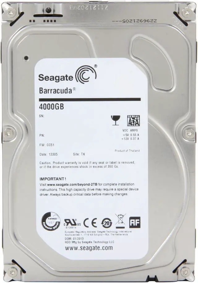 Alt view image 2 of 5 - Seagate STBD4000400 4TB 64MB Cache SATA 6.0Gb/s 3.5" Internal Hard Drive Retail Kit