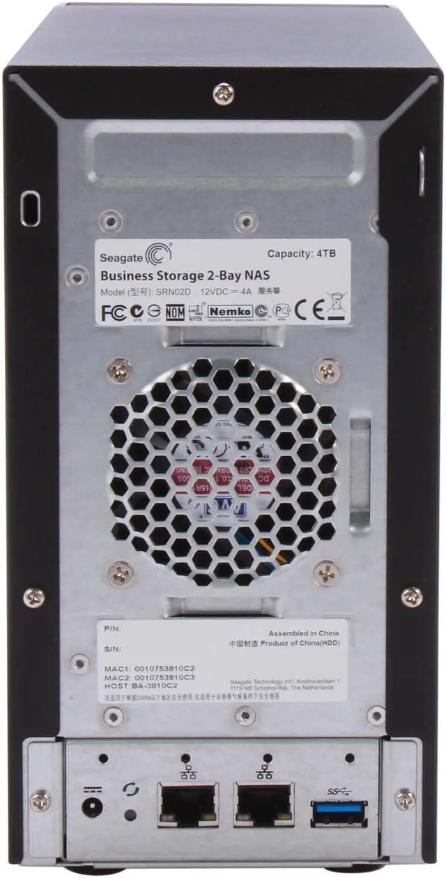 Alt view image 4 of 6 - Seagate Business Storage 2-Bay 4TB (2 x 2TB) NAS(STBN4000100)