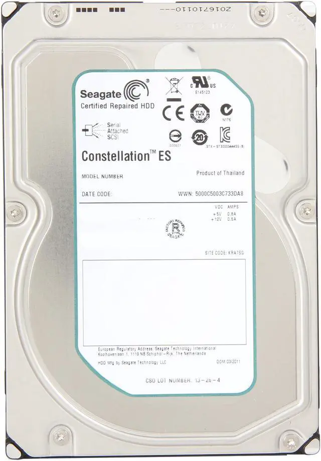 Alt view image 2 of 4 - Seagate Constellation ES ST32000444SS 2TB 7200 RPM 16MB Cache SAS 6Gb/s 3.5" Internal Enterprise Hard Drive Bare Drive