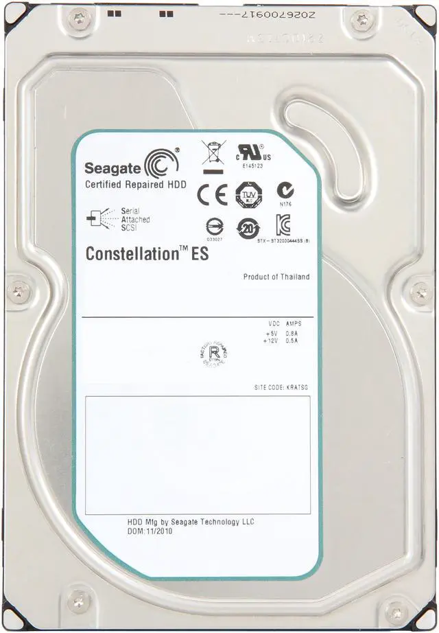 Alt view image 2 of 4 - Seagate Constellation ES ST31000424SS 1TB 7200 RPM 16MB Cache SAS 6Gb/s 3.5" Enterprise Internal Hard Drive Bare Drive