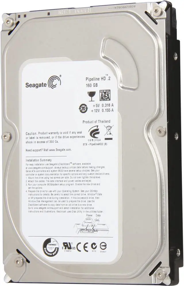 Main image of Seagate ST3160316CS/P 160GB 5900 RPM 2MB Cache SATA 3.0Gb/s 3.5" Internal Hard Drive Bare Drive