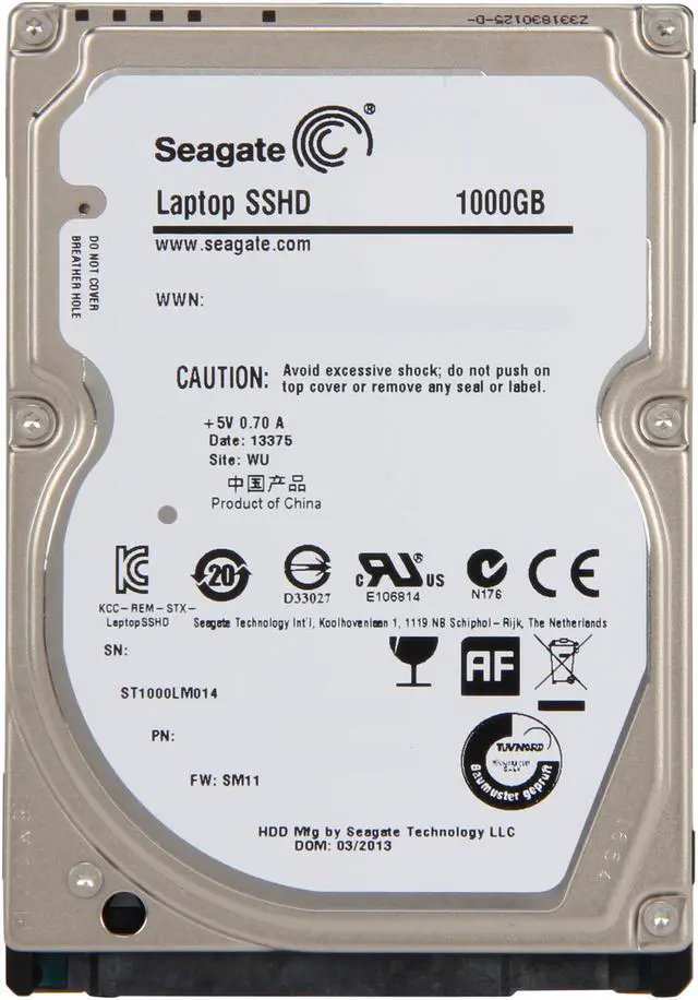 Alt view image 2 of 5 - Seagate Hybrid Drives STBD1000400 1TB MLC/8GB 64MB Cache SATA 6.0Gb/s NCQ 2.5" Laptop SSHD -Retail Kit