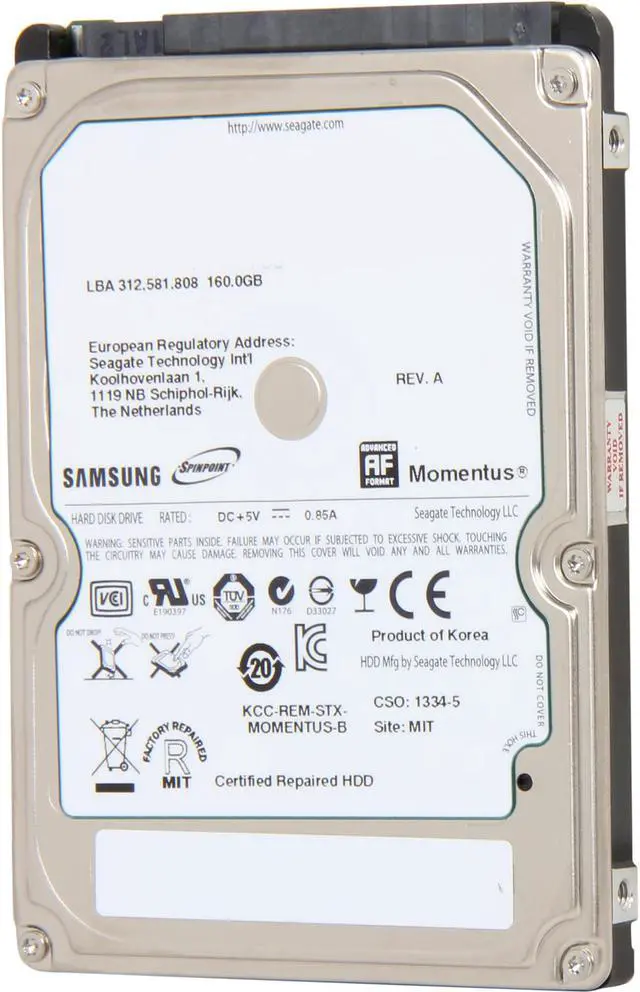 Main image of Seagate Momentus ST160LM003 160GB 5400 RPM 8MB Cache SATA 3.0Gb/s Internal Notebook Hard Drive