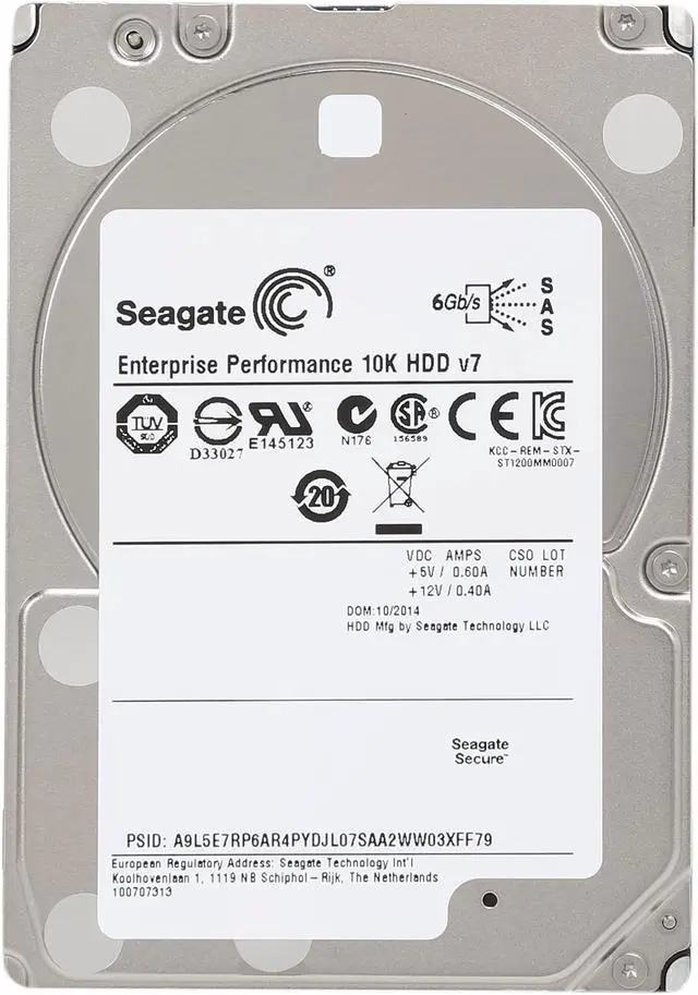 Alt view image 2 of 4 - Seagate Enterprise Performance 10K.7 ST1200MM0017 1.2TB 10000 RPM 64MB Cache SAS 6Gb/s 2.5" Internal Hard Drive Bare Drive