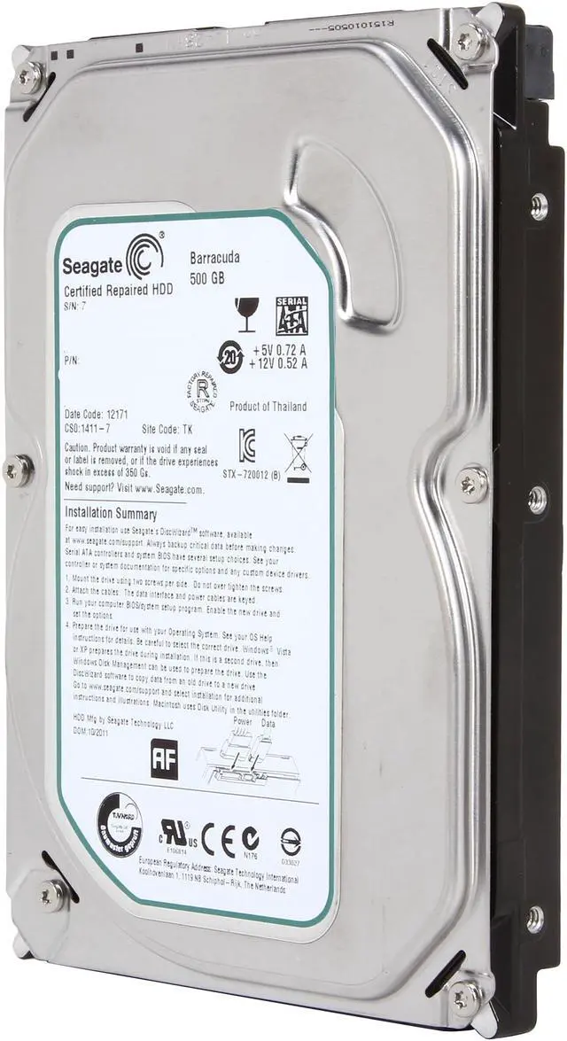 Main image of Seagate BarraCuda ST500DM002 500GB 7200 RPM 16MB Cache SATA 6.0Gb/s 3.5" Internal Hard Drive