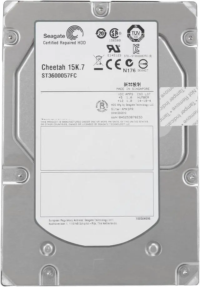 Alt view image 2 of 4 - Seagate Cheetah ST3600057FC-FR 600GB 15000 RPM 16MB Cache Fibre Channel 4Gb/s 3.5" Internal Hard Drive Bare Drive