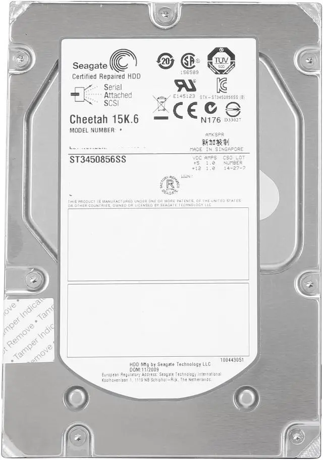 Alt view image 2 of 4 - Seagate Cheetah ST3450856SS-FR 450GB 15000 RPM 16MB Cache SAS 3Gb/s 3.5" Internal Hard Drive