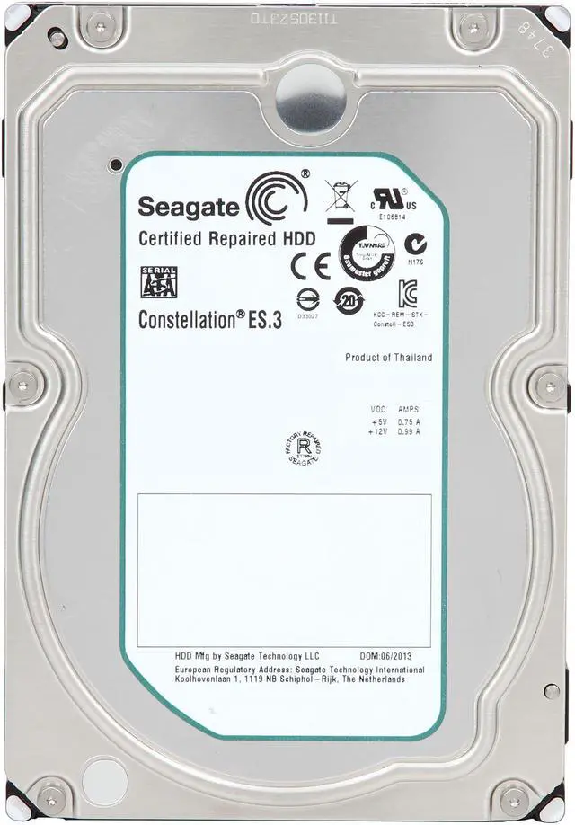 Alt view image 2 of 5 - Seagate Constellation ES.3 ST4000NM0033 4TB 7200 RPM 128MB Cache SATA 6.0Gb/s 3.5" Enterprise Internal Hard Drive Bare Drive