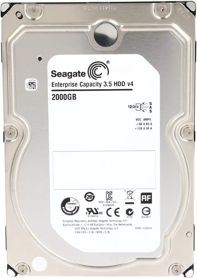Alt view image 2 of 4 - Seagate 2TB Enterprise Hard Disk Drive - 7200 RPM SAS 12Gb/s 128MB 3.5" ST2000NM0034
