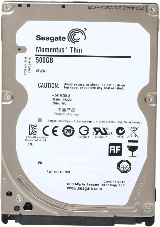 Alt view image 2 of 5 - Seagate Momentus Thin ST500LT012 500GB 5400 RPM 16MB Cache SATA 3.0Gb/s 2.5" Internal Notebook Hard Drive Bare Drive