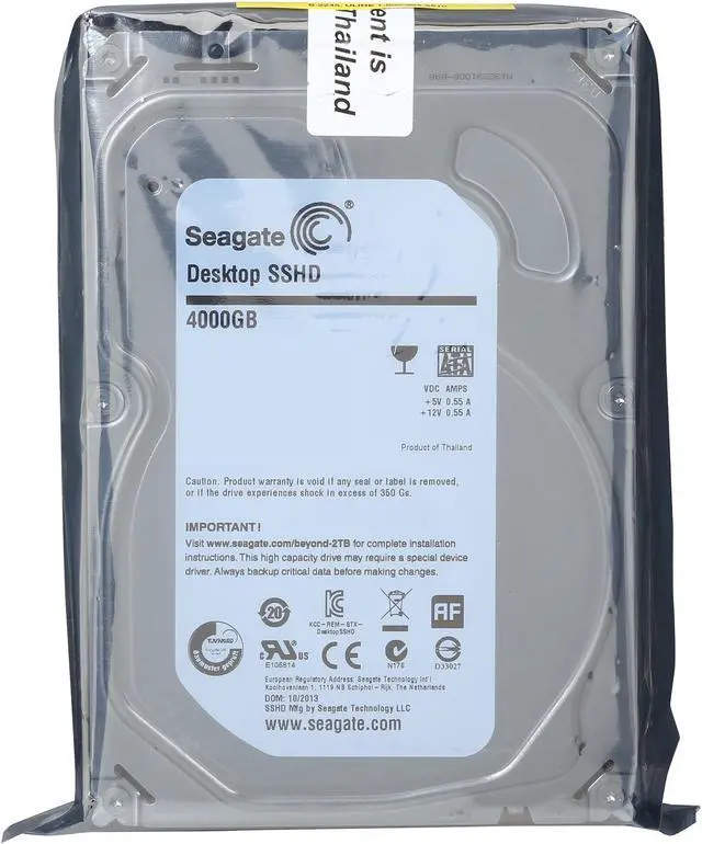Alt view image 5 of 5 - Seagate ST4000DX001 4TB+8GB NAND Flash 64MB Cache SATA 6.0Gb/s 3.5" Desktop Solid State Hard Drive Bare Drive