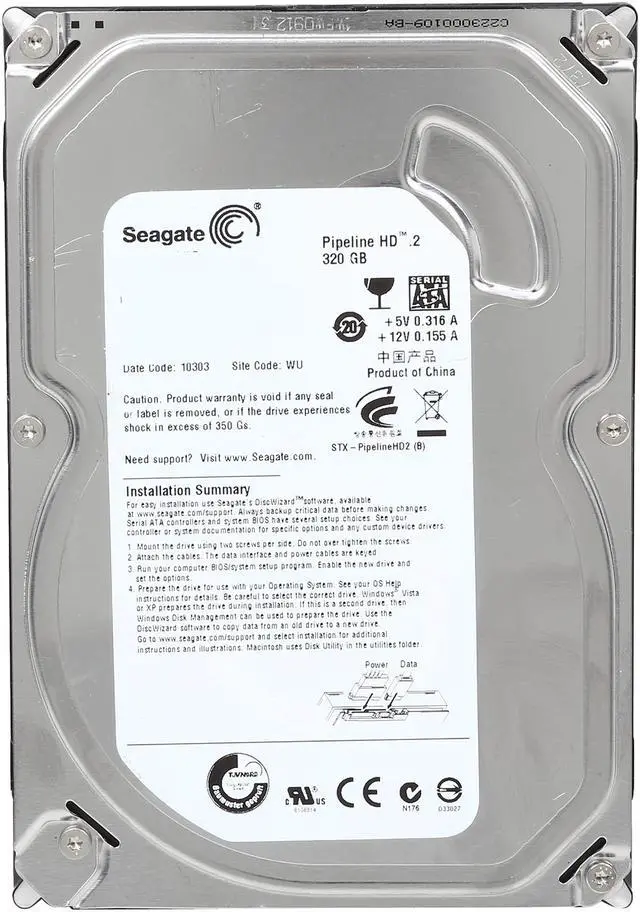 Alt view image 2 of 5 - Seagate ST3320413CS 320GB 5900 RPM 16MB Cache SATA 3.0Gb/s 3.5" Internal Hard Drive