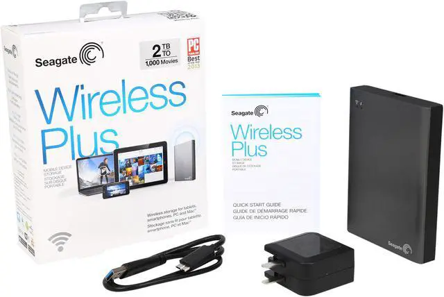 Alt view image 7 of 7 - Seagate Wireless Plus 2TB Mobile Device Storage STCV2000100 Gray