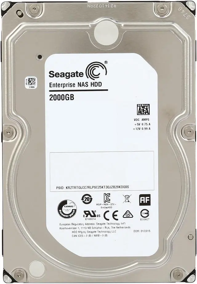 Alt view image 6 of 9 - Seagate Enterprise NAS ST2000VN0001 2TB 7200 RPM 128MB Cache SATA 6.0Gb/s 3.5" Internal Hard Drive Bare Drive