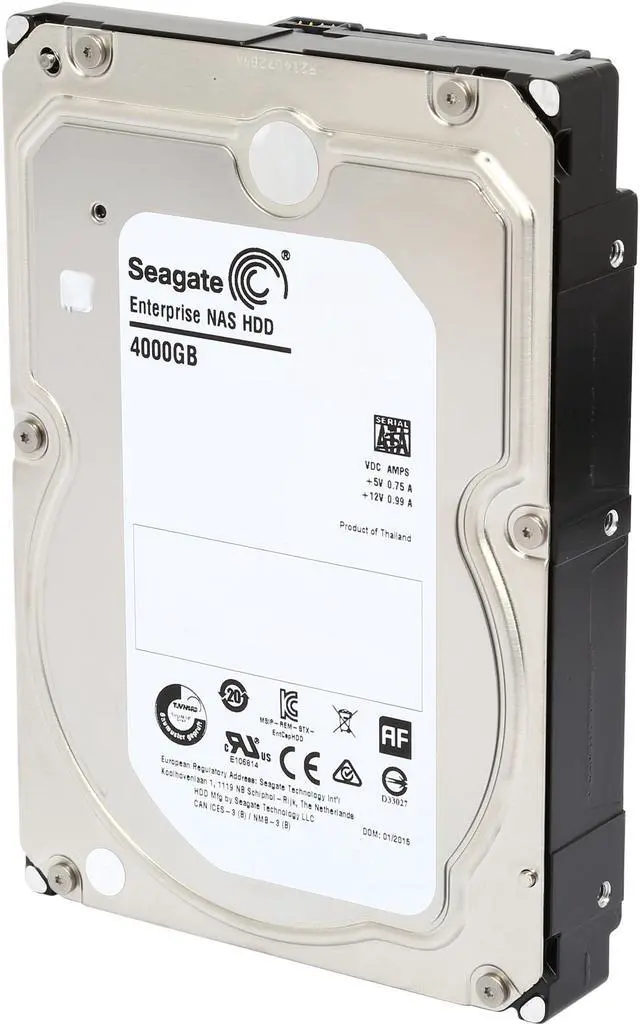 Alt view image 5 of 9 - Seagate Enterprise NAS ST4000VN0001 4TB 7200 RPM 128MB Cache SATA 6.0Gb/s 3.5" Internal Hard Drive Bare Drive