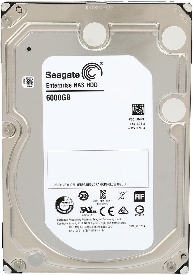 Alt view image 6 of 9 - Seagate Enterprise NAS ST6000VN0001 6TB 7200 RPM 128MB Cache SATA 6.0Gb/s 3.5" Internal Hard Drive Bare Drive