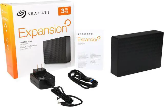 Alt view image 6 of 6 - Seagate Expansion 3TB USB 3.0 3.5" Desktop External Hard Drive STEB3000100 Black
