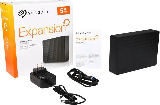 Alt view image 5 of 5 - Seagate Expansion Desktop Hard Drive 5TB HDD External - PC Windows PS4 & Xbox - USB 2.0 & 3.0 Black (STEB5000100)