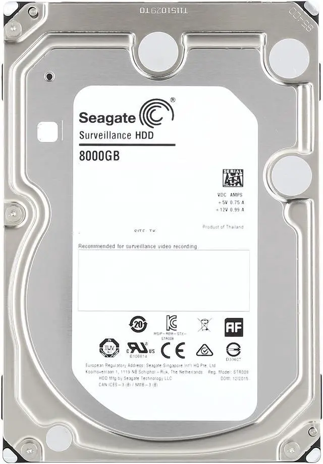 Alt view image 3 of 5 - Seagate Surveillance HDD ST8000VX0002 8TB 256MB Cache SATA 6.0Gb/s 3.5" Internal Hard Drive Bare Drive