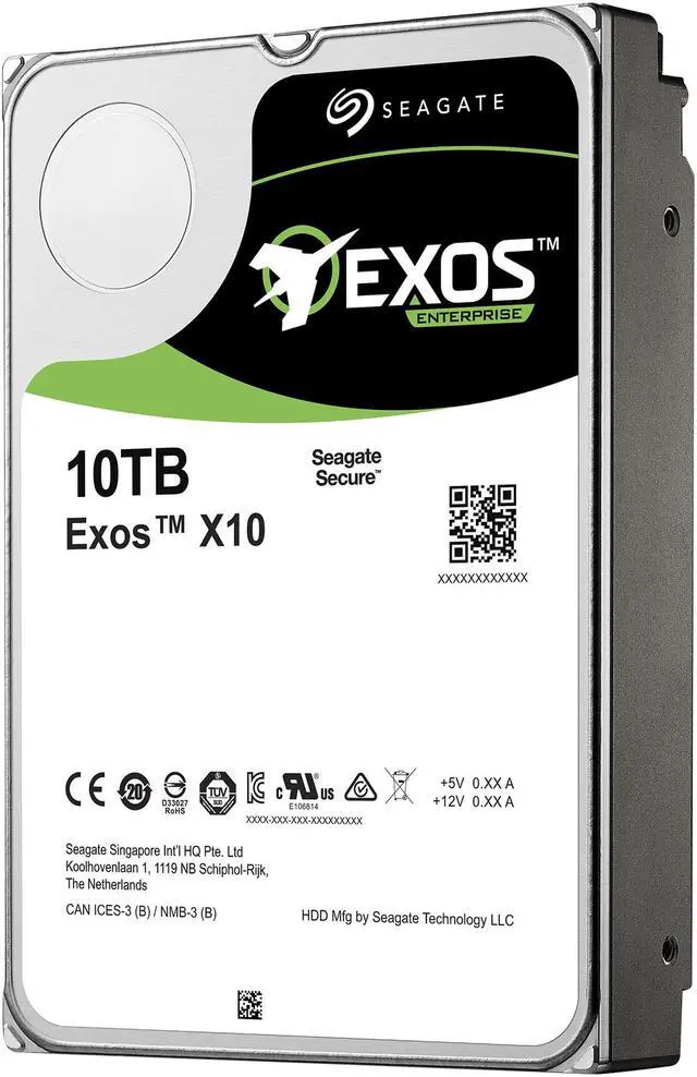 Alt view image 4 of 6 - Seagate Exos Enterprise Capacity 3.5'' HDD 10TB (Helium) 7200 RPM SATA 6Gb/s 256MB Cache Hyperscale 512e Internal Hard Drive ST10000NM0016