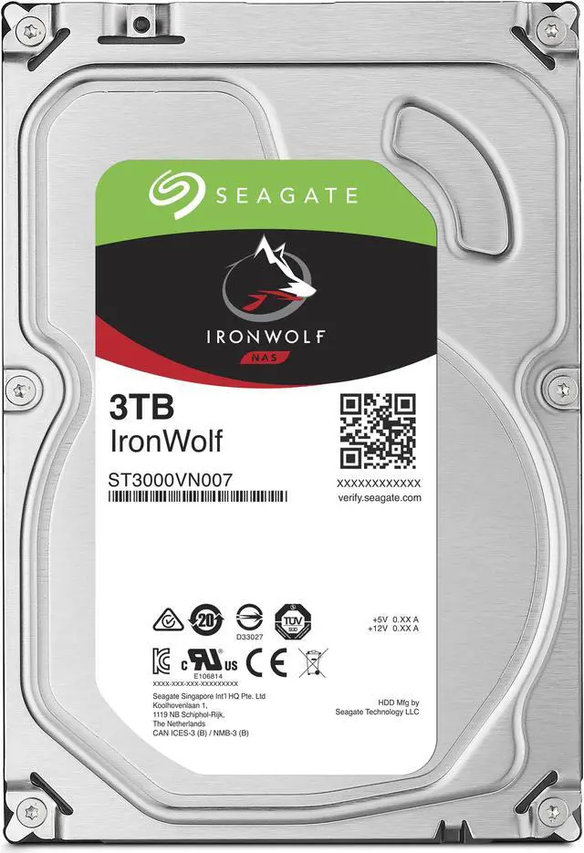 Alt view image 4 of 4 - Seagate IronWolf 3TB NAS Hard Drive 5900 RPM 64MB Cache SATA 6.0Gb/s CMR 3.5" Internal HDD for RAID Network Attached Storage ST3000VN007