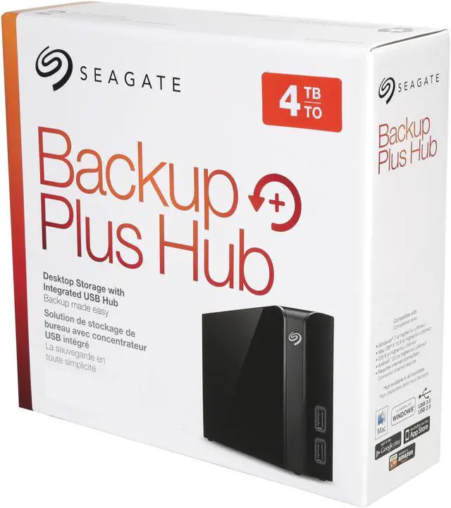 Alt view image 13 of 13 - Seagate Backup Plus Hub 4TB USB 3.0 Desktop External Hard Drive STEL4000100 Black
