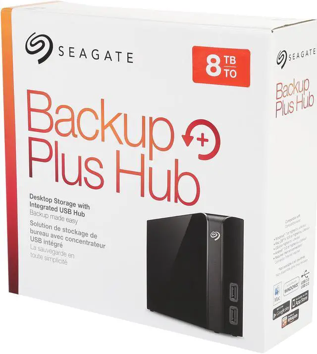 Alt view image 14 of 14 - Seagate Backup Plus Hub 8TB USB 3.0 Hard Drives - Desktop External STEL8000100