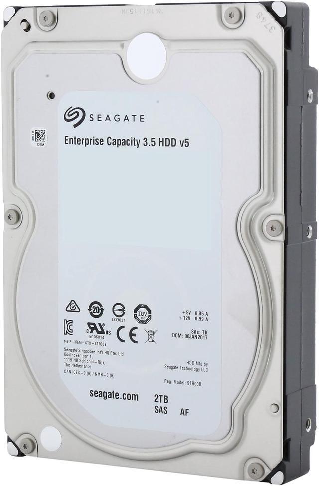 Seagate Enterprise Capacity 3.5'' HDD 2TB 7200 RPM 512e SAS 12Gb/s 128MB  Cache Internal Hard Drive ST2000NM0135