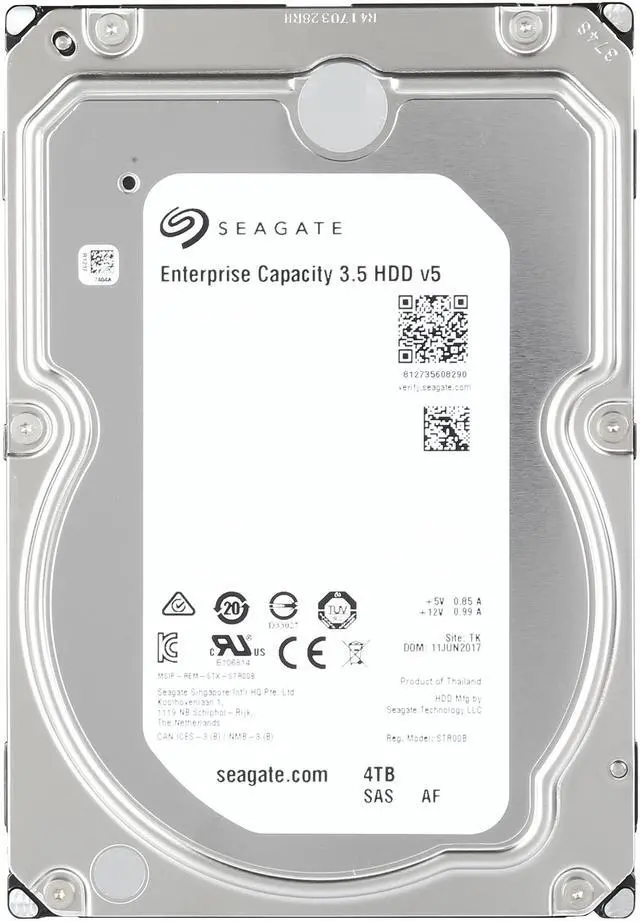 Alt view image 2 of 4 - Seagate Enterprise Capacity 3.5'' HDD 4TB 7200 RPM 512e SAS 12Gb/s 128MB Cache Internal Hard Drive ST4000NM0125