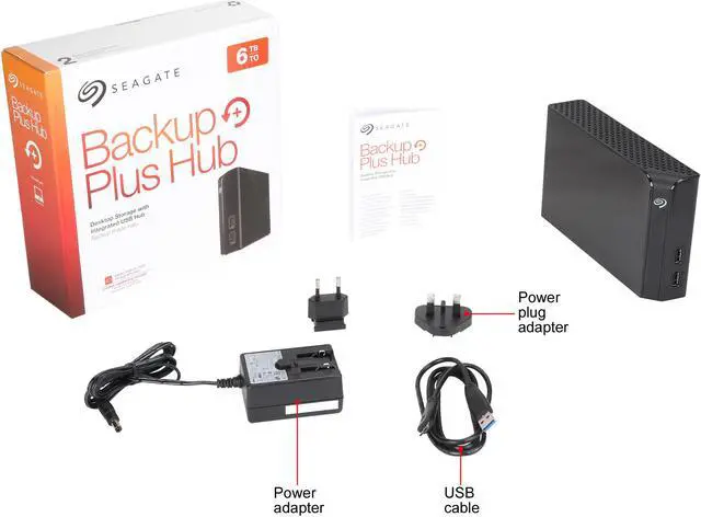 Alt view image 6 of 6 - Seagate Backup Plus Hub 6TB USB 3.0 Hard Drives - Desktop External STEL6000200
