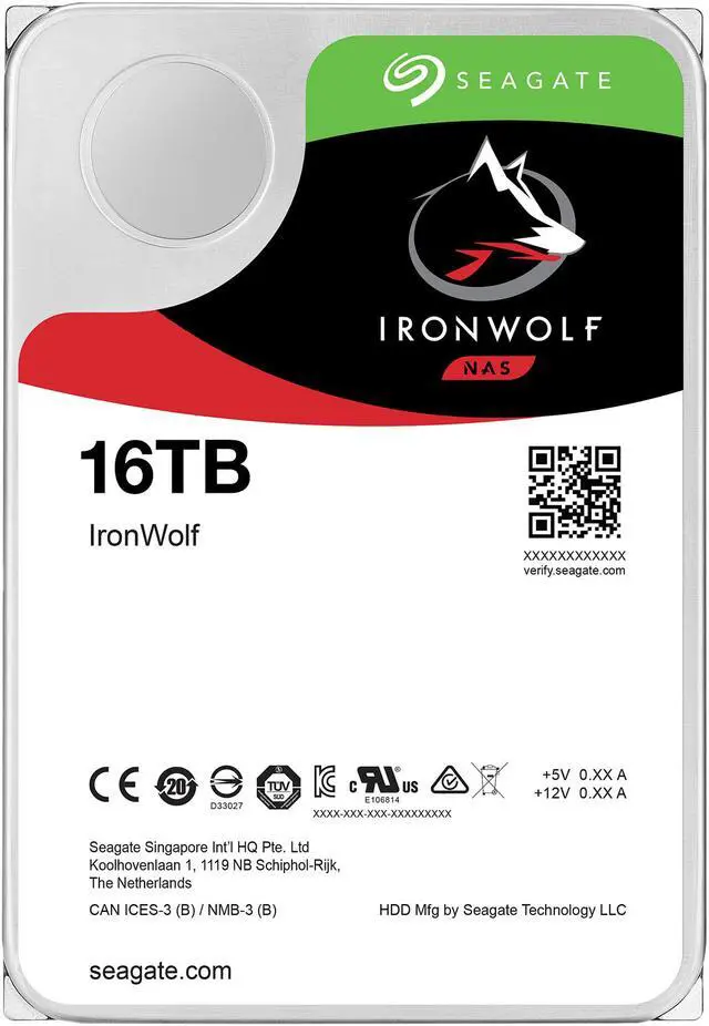 Alt view image 4 of 6 - Seagate IronWolf 16TB NAS Hard Drive 7200 RPM 256MB Cache SATA 6.0Gb/s CMR 3.5" Internal HDD for RAID Network Attached Storage ST16000VN001