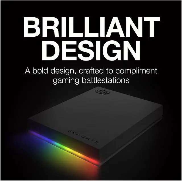 Alt view image 5 of 8 - Seagate FireCuda Gaming Hard Drive External Hard Drive 2TB - USB 3.2 Gen 1, RGB LED Lighting for PC and Mac with Rescue Services (STKL2000400)