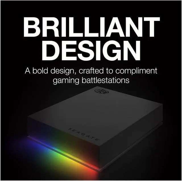 Alt view image 5 of 8 - Seagate FireCuda Gaming Hard Drive External Hard Drive 5TB - USB 3.2 Gen 1, RGB LED Lighting for PC and Mac with Rescue Services (STKL5000400)