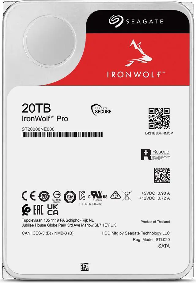 Alt view image 4 of 6 - Seagate IronWolf Pro 20TB NAS Hard Drive 7200 RPM 256MB Cache CMR SATA 6.0Gb/s 3.5" Internal HDD NE-ST20000NE000