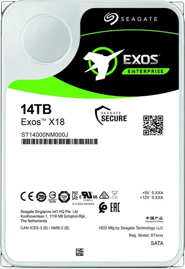 Alt view image 4 of 4 - Seagate Exos X18 ST14000NM000J 14TB 7200 RPM 256MB Cache SATA 6.0Gb/s 3.5" Hard Drives