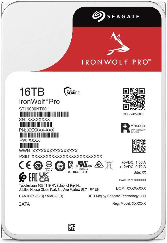 Alt view image 8 of 8 - Seagate IronWolf Pro ST16000NT001 16TB 7200 RPM 256MB Cache 3.5" Internal Hard Drive - OEM