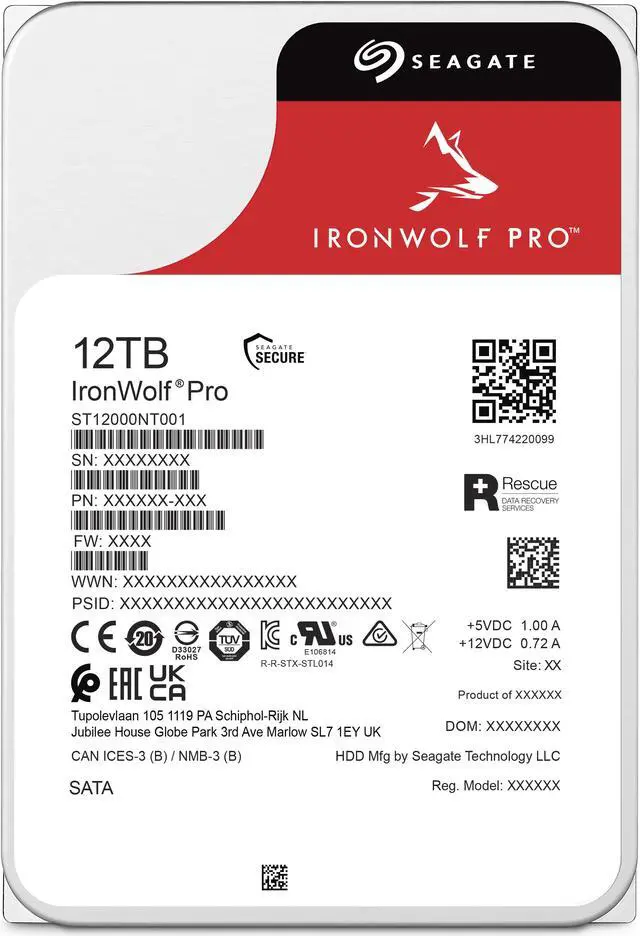 Alt view image 7 of 8 - Seagate IronWolf Pro ST12000NT001 12TB 7200 RPM 256MB Cache SATA 6.0Gb/s 3.5" Internal Hard Drive
