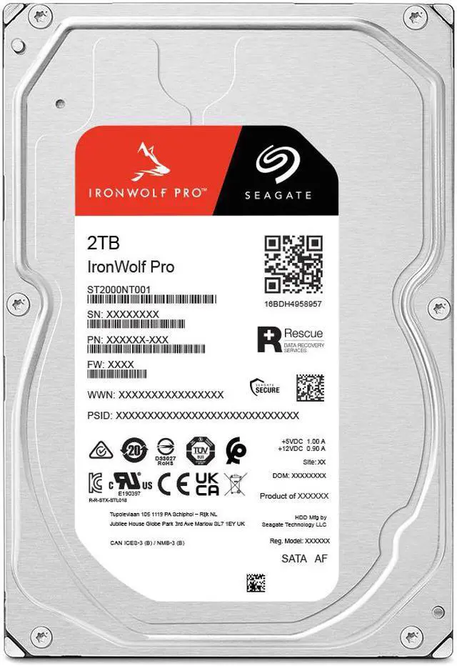 Alt view image 8 of 8 - Seagate IronWolf Pro ST2000NT001 2TB 7200 RPM 256MB Cache SATA 6.0Gb/s 3.5" Internal Hard Drive