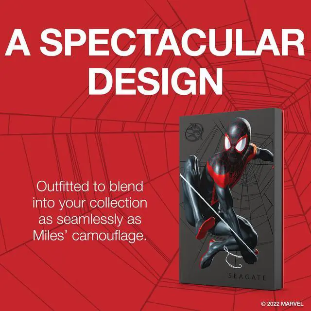 Alt view image 3 of 6 - Seagate 2TB The Marvel Special Edition Spider on FireCuda External Hard Drive USB 3.2 Gen 1 Model STKL2000419 Red