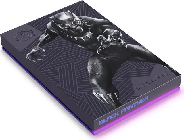 Alt view image 4 of 11 - Seagate FireCuda Black Panther Special Edition 2TB Portable External Hard Drive Model STLX2000401 Black