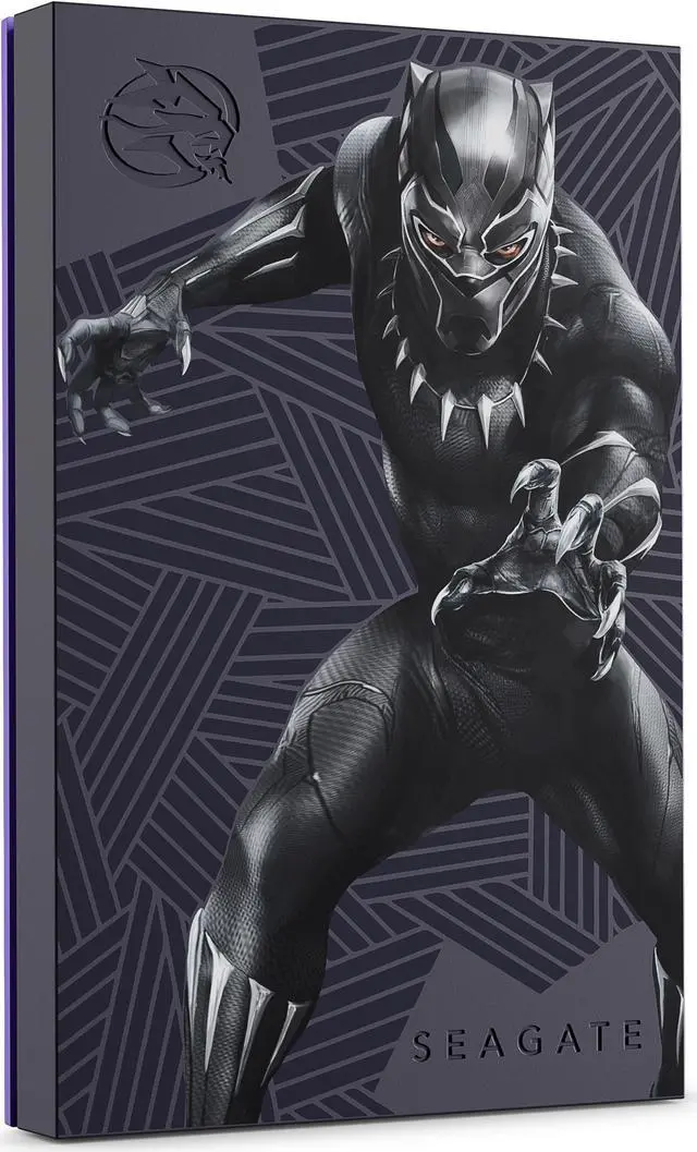 Alt view image 2 of 11 - Seagate FireCuda Black Panther Special Edition 2TB Portable External Hard Drive Model STLX2000401 Black