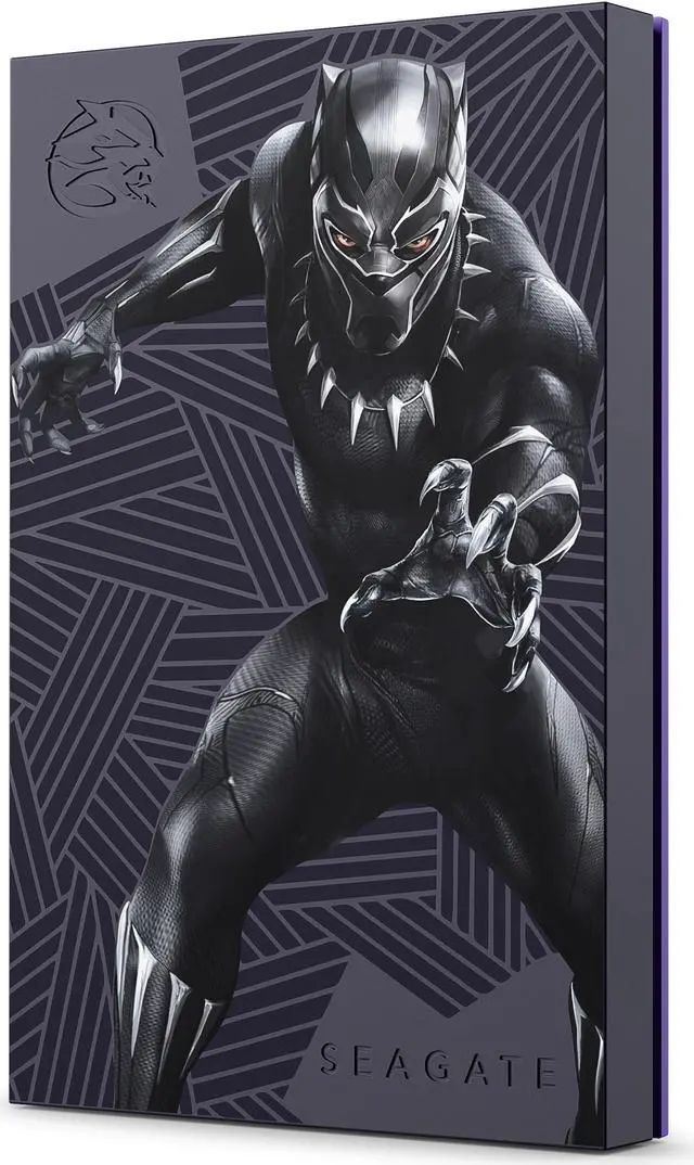 Alt view image 3 of 11 - Seagate FireCuda Black Panther Special Edition 2TB Portable External Hard Drive Model STLX2000401 Black