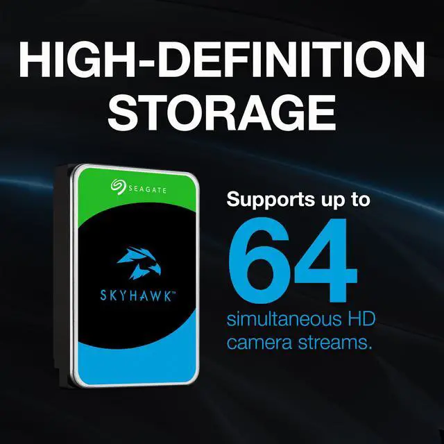 Alt view image 9 of 10 - Seagate Skyhawk 6TB Video Internal HDD – 3.5 Inch SATA 6Gb/s 256MB Cache for  (ST6000VX009)