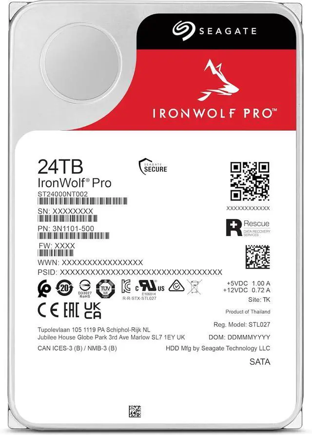Alt view image 2 of 9 - Seagate IronWolf Pro ST24000NT002 24TB 7200 RPM 512MB Cache SATA 6.0Gb/s 3.5" Internal Hard Drive
