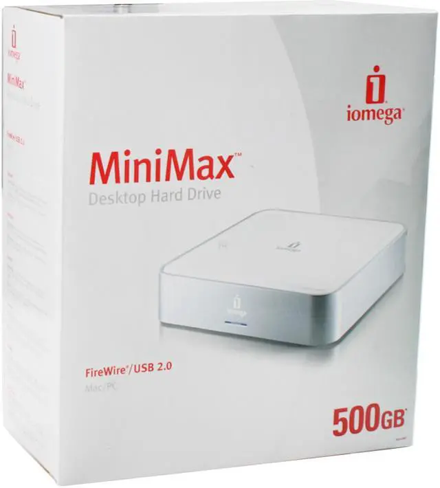 Alt view image 7 of 7 - iomega MINIMAX 500GB 7200 RPM 3.5" USB 2.0 / Firewire400 External Hard Drive Model 33746