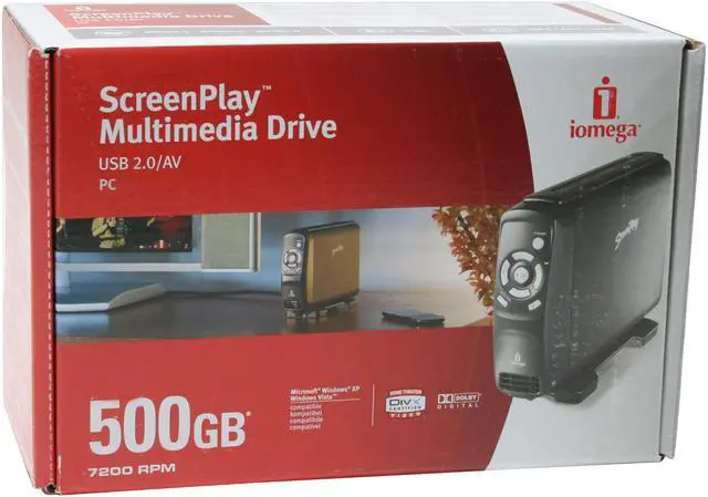 Alt view image 10 of 10 - iomega ScreenPlay 500GB USB 2.0 3.5" Multimedia External Hard Drive 33916