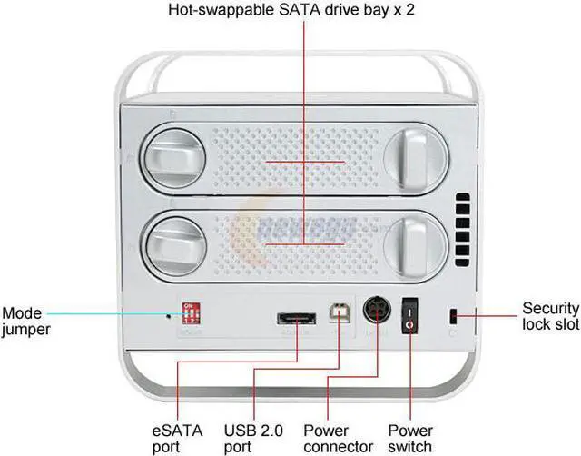 Alt view image 3 of 9 - iomega UltraMax Pro 33744 Hard Drive, eSata/USB 2.0, 1.5TB (2HD x 750GB)