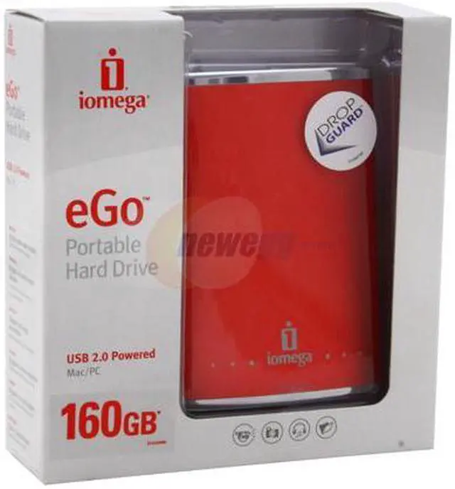 Alt view image 6 of 6 - iomega eGo Portable 33832 Hard Drive, USB 2.0, 160GB Cherry Red
